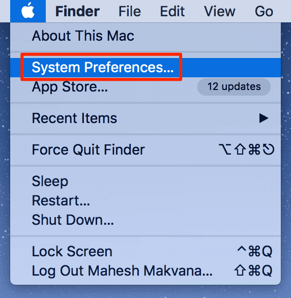 Apple > Preferenze di Sistema