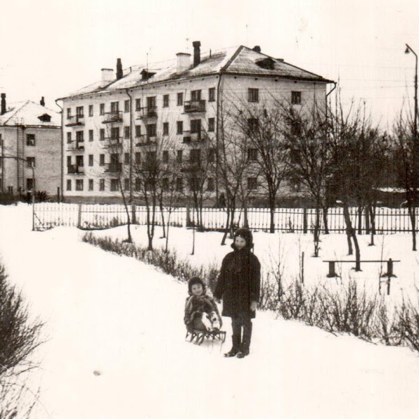 Парк Ветеранов. Зима. Вид на ул. Кленовая (соврем. ул. Саммера). Конец 1960-х Вологда