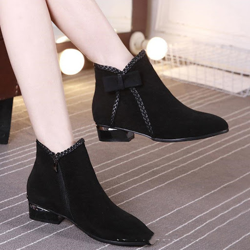 Title 6, Womens Thick Mid-heel Short Boots Pointed Mart...