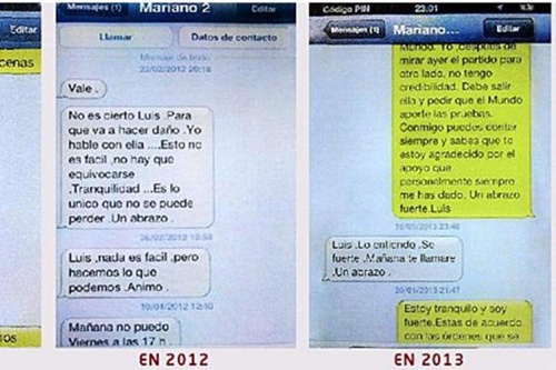 Los sms que intercambió Luis Bárcenas y Mariano Rajoy.