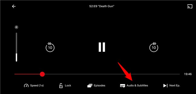 L'audio e  Pulsante Sottotitoli dall'app Netflix per Android