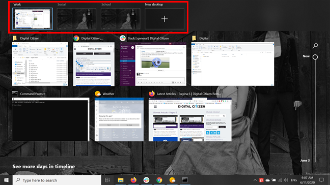 เดสก์ท็อปเสมือนใน Task View