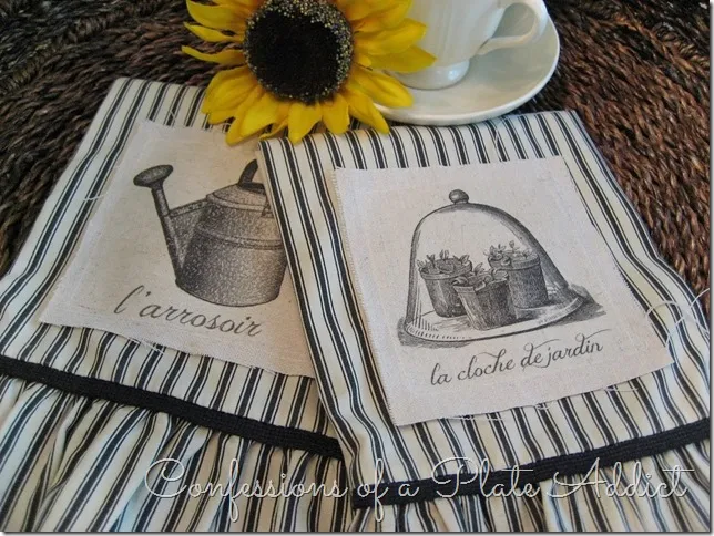 CONFESSIONS OF A PLATE ADDICT French Ticking Tea Towels from a Pillowcase