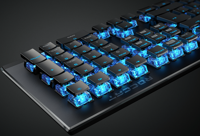 Roccat Vulcan 100: Las teclas están montadas en la placa superior de aluminio