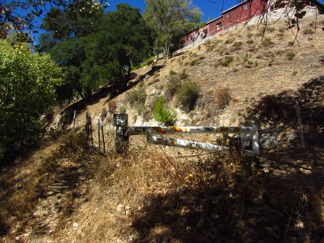 Warm Springs Road blocked by a gate