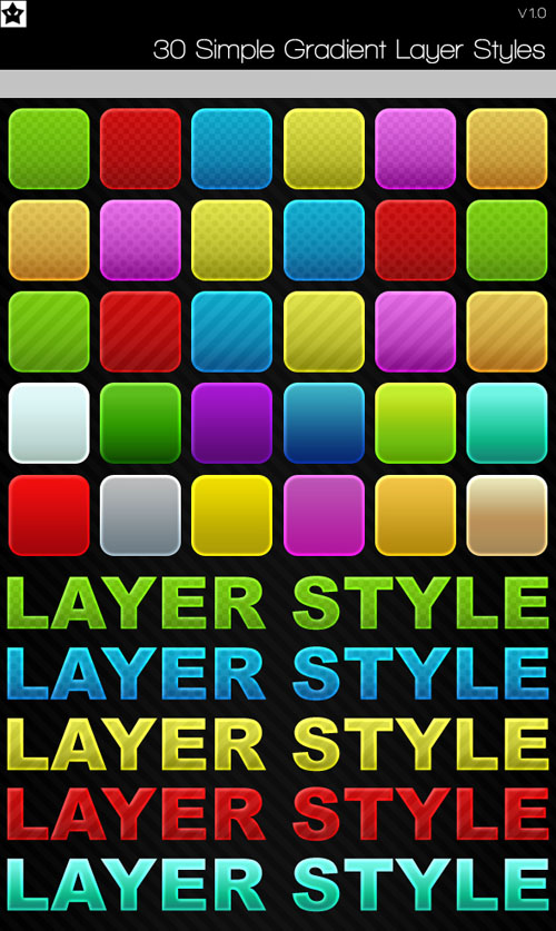 30 simples gradiente Layer Style 123