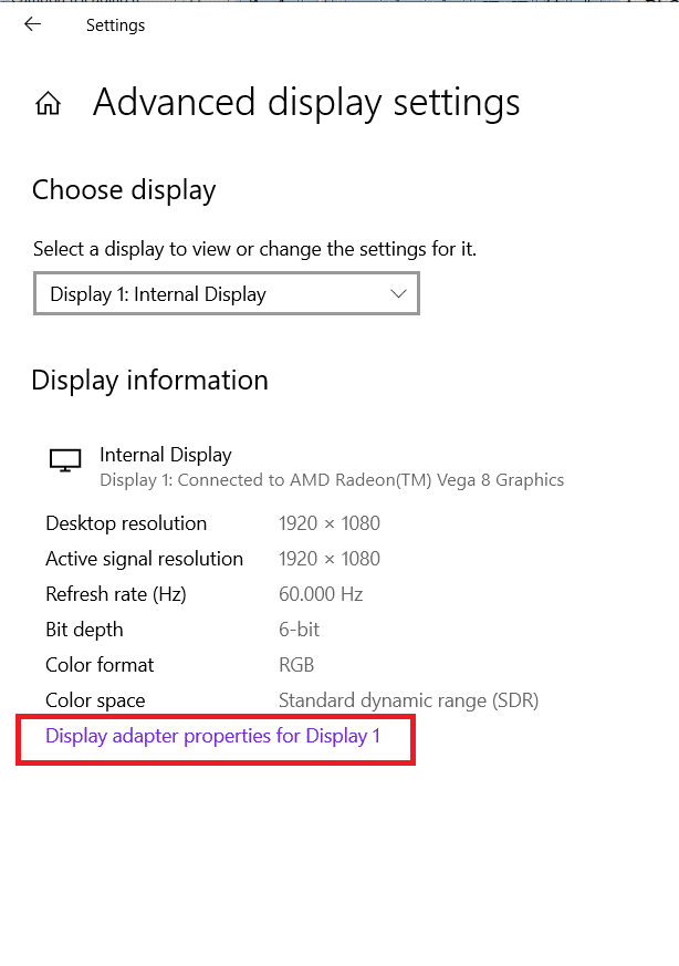 cliquez sur Propriétés de l'adaptateur d'affichage pour l'affichage 1. Comment configurer 3 moniteurs sur un ordinateur portable