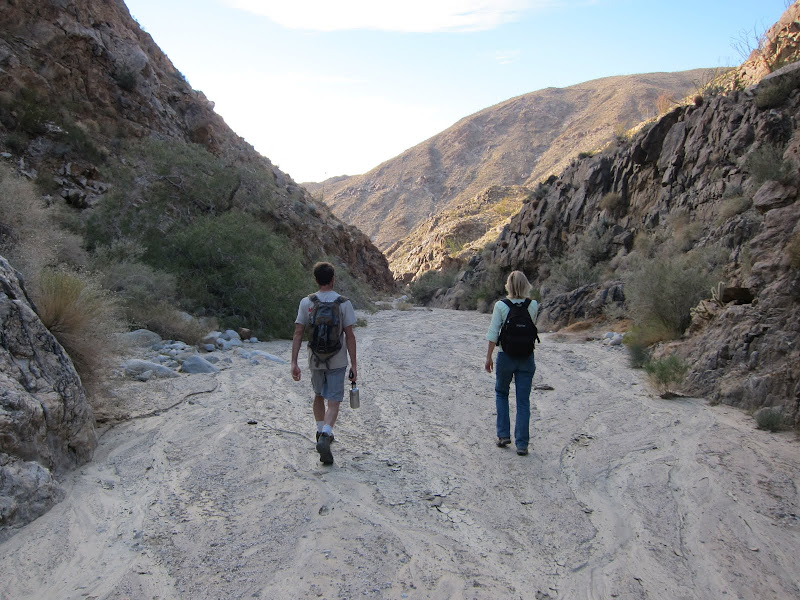 Hiking back down Rockhouse Canyon - Anza Borrego