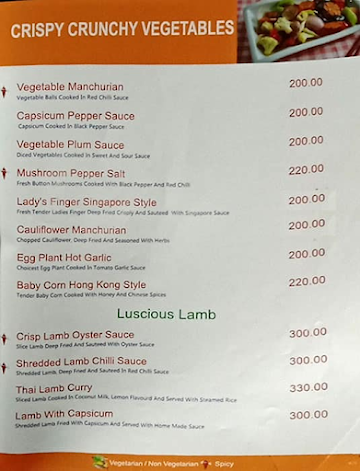 Rice Bowl Restaurant menu 