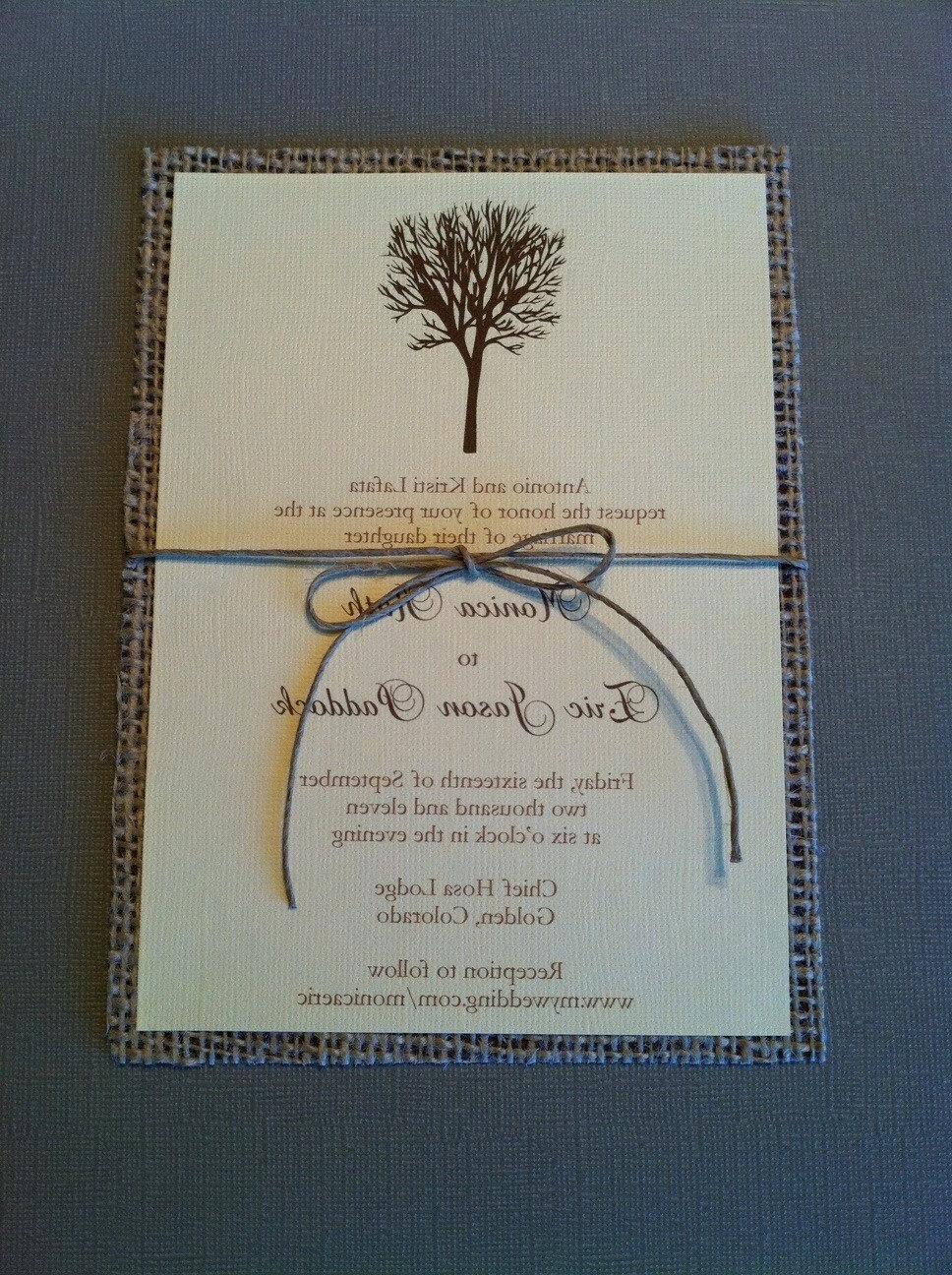 burlap wedding invite