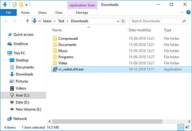 เมื่อดาวน์โหลดไฟล์แล้ว ให้ดับเบิลคลิกที่ vc_redist.x64.exe หรือ vc_redist.x32.exe