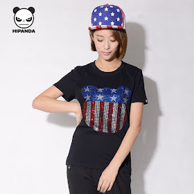 HIPANDA shirt with American flag design