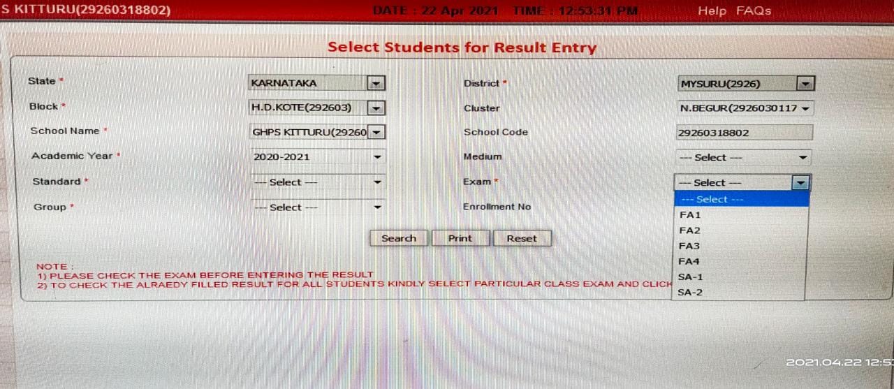 SATS is now allowed to register FA1, FA2, F3, FA4, SA1, SA2 grades, all grades for all children under 26/4/2021