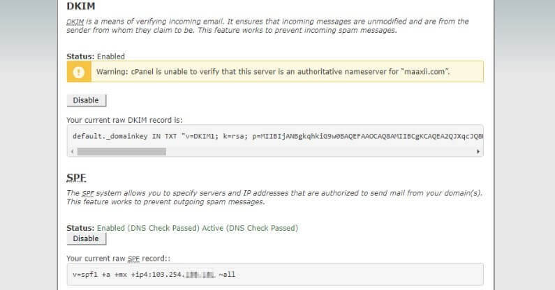 CPanel Email  Authentication Tool