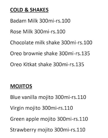 Mohan's Coffee menu 