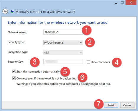 connessione, wireless nascosto, reti, Windows 8, Windows 8.1