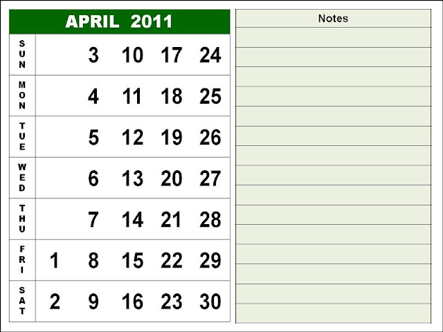 Homemade Calendar 2011 April calendar 2011 april printable. Homemade Calendar 2011 April