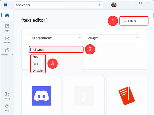 Filters gebruiken om uw zoekopdracht in Microsoft Store te verfijnen