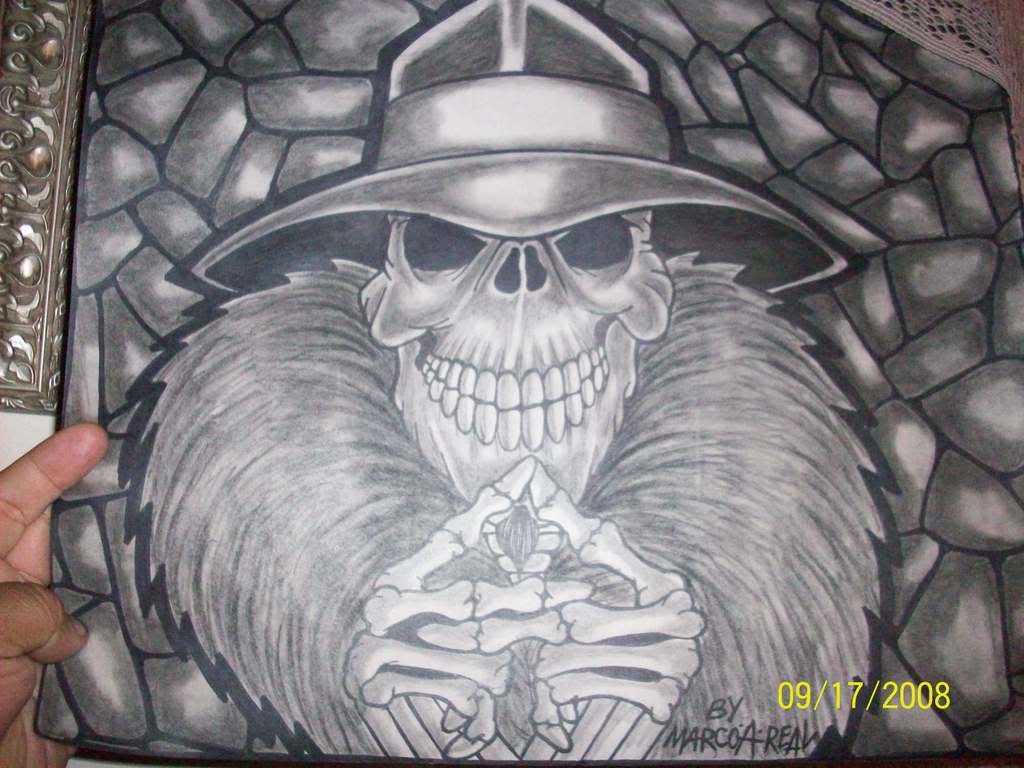 lowrider arte,skulls