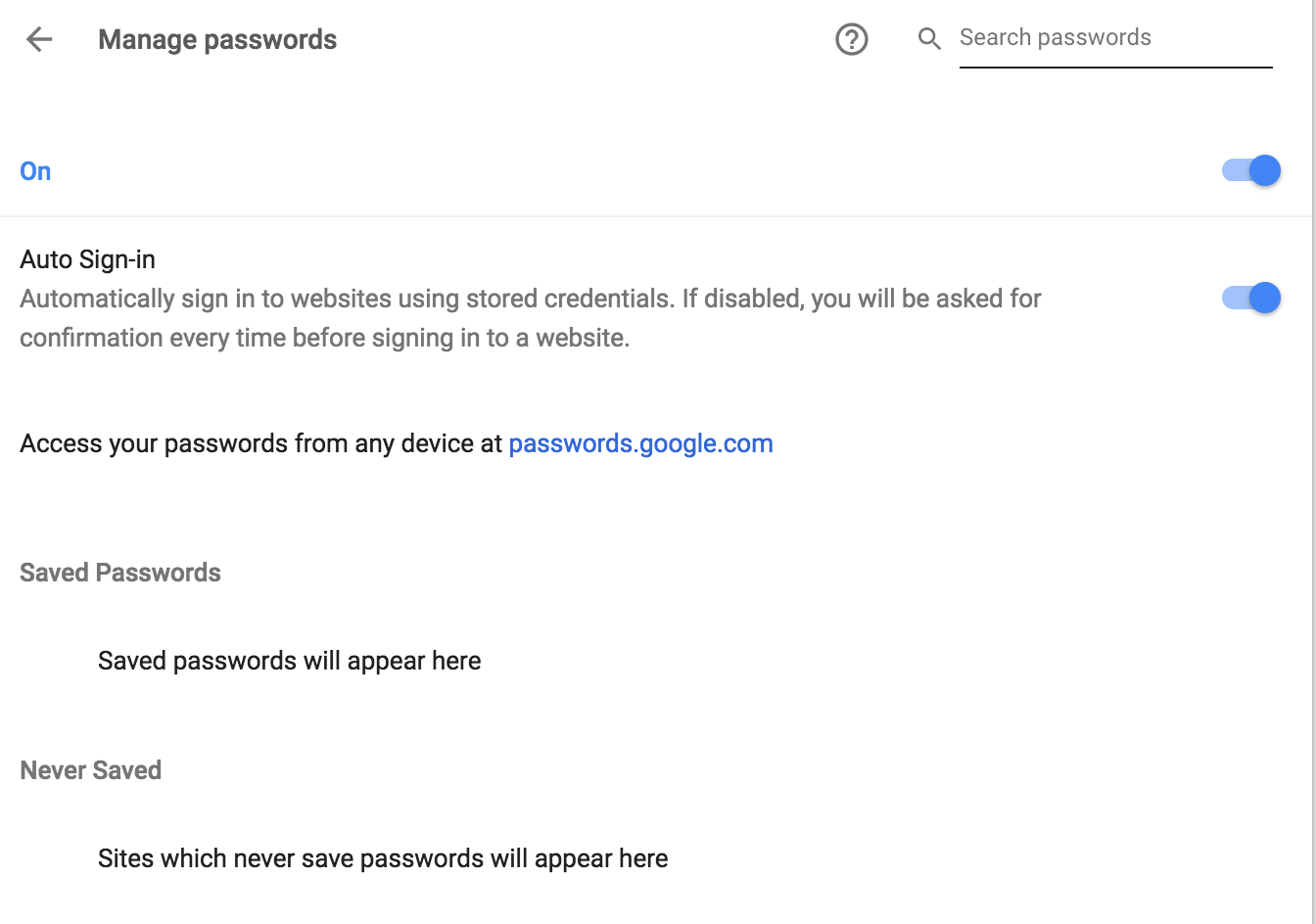 Saved Passwords Not Showing At All In Chrome Settings - manage passwords roblox