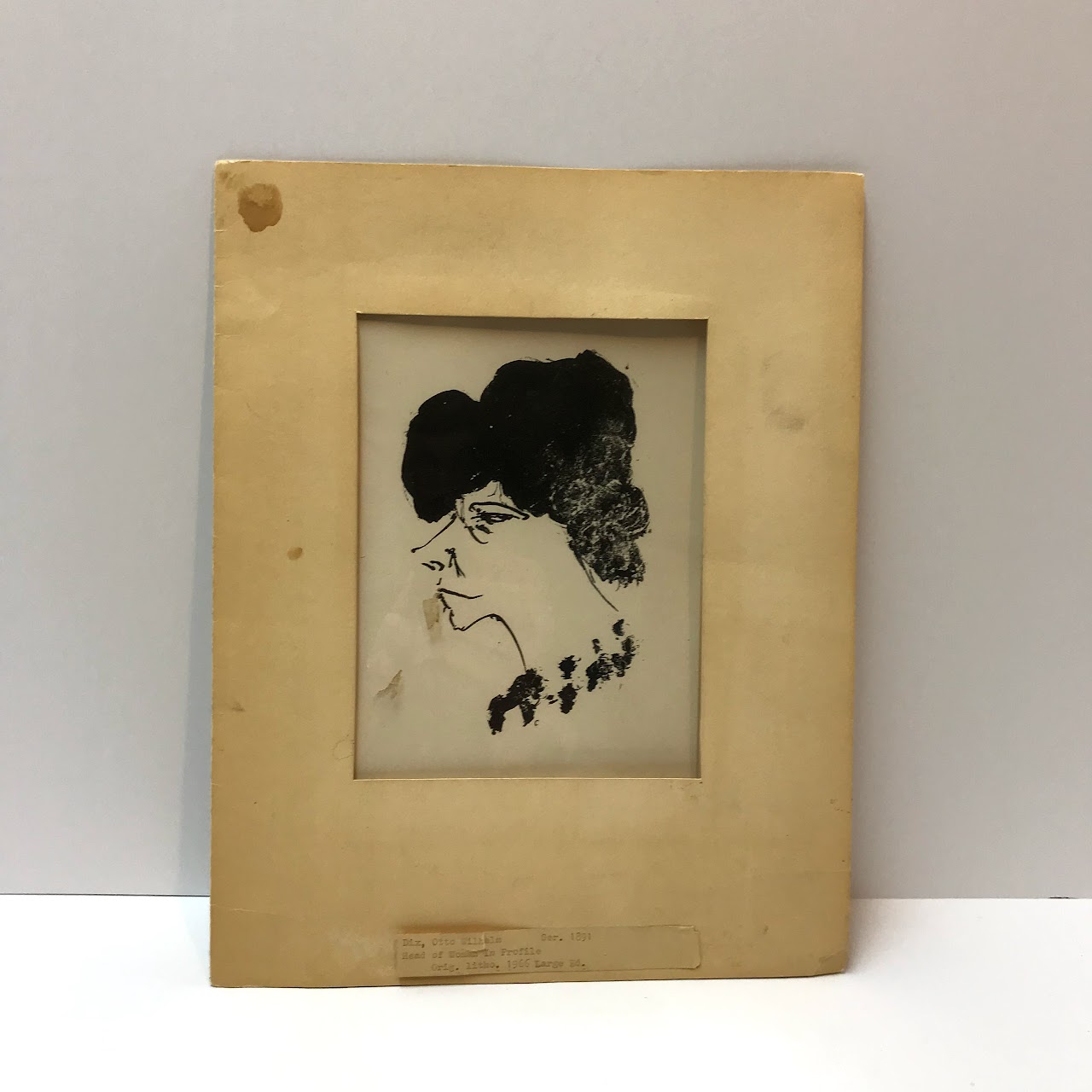 Otto Dix "Head of Woman in Profile" Lithograph