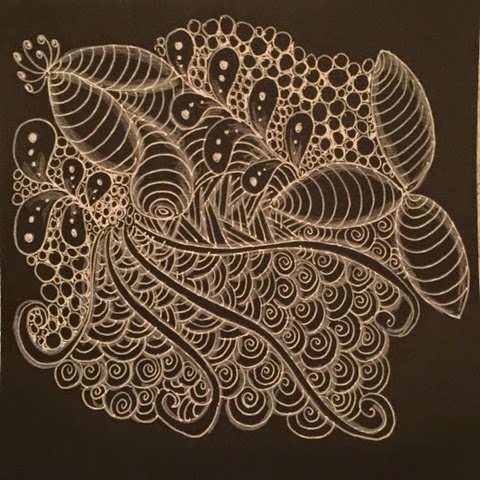 WHITE PEN on BLACK PAPER doodle :) 