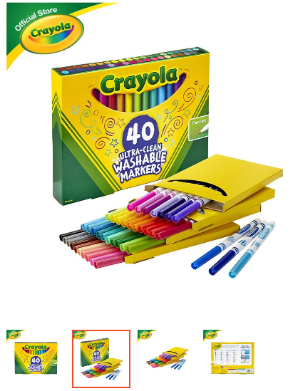 Crayola 40 Ultra-Clean Fine Line Washable Markers