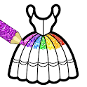 Dresses Coloring Book Glitter