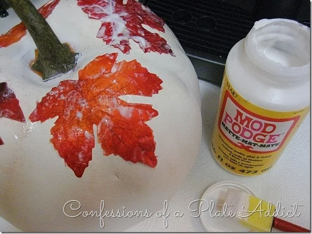 CONFESSIONS OF A PLATE ADDICT Botanical Decoupage Pumpkins tutorial