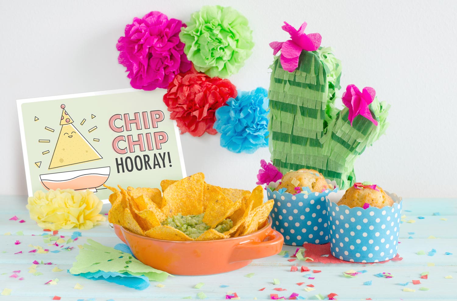 Guacamole scorecards and puns via Mandy's Party Printables and Hola!