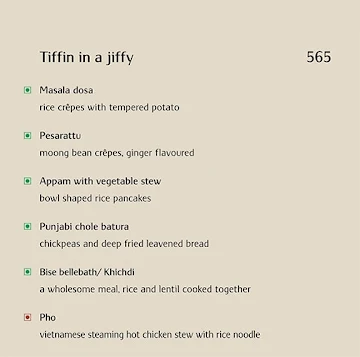 Paranda, Vivanta by Taj menu 