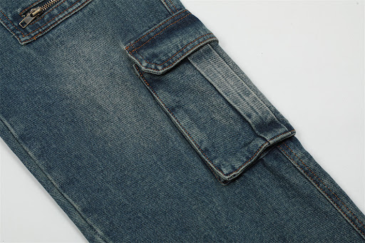 Title 13, Mens Multi-pocket Wide-leg Jeans, durable and ...