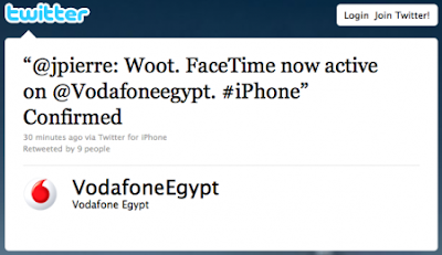 vodafone egypt twitter confirm facetime 450x260