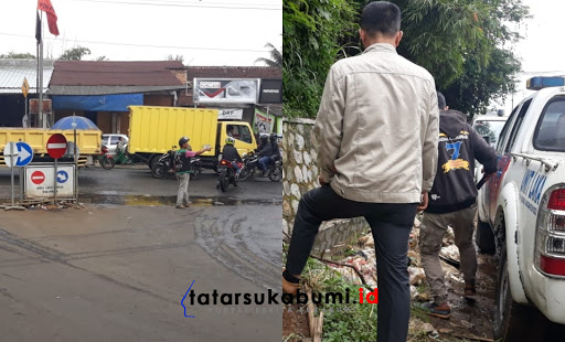 
Kumuh dan Berlobang, Jalan Pertigaan Cibadak - Cikidang Perlu Perbaikan
