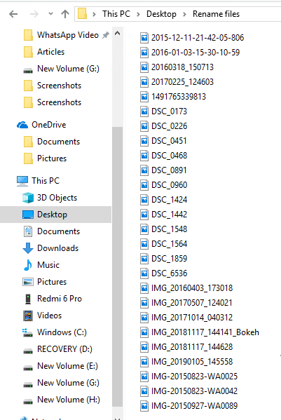 เปิดโฟลเดอร์ที่มีไฟล์ที่คุณต้องการเปลี่ยนชื่อ