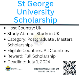 Study Free in UK- St George University of London Fully funded Scholarships 2024-2025 for Postgraduate, Masters degree for International Students