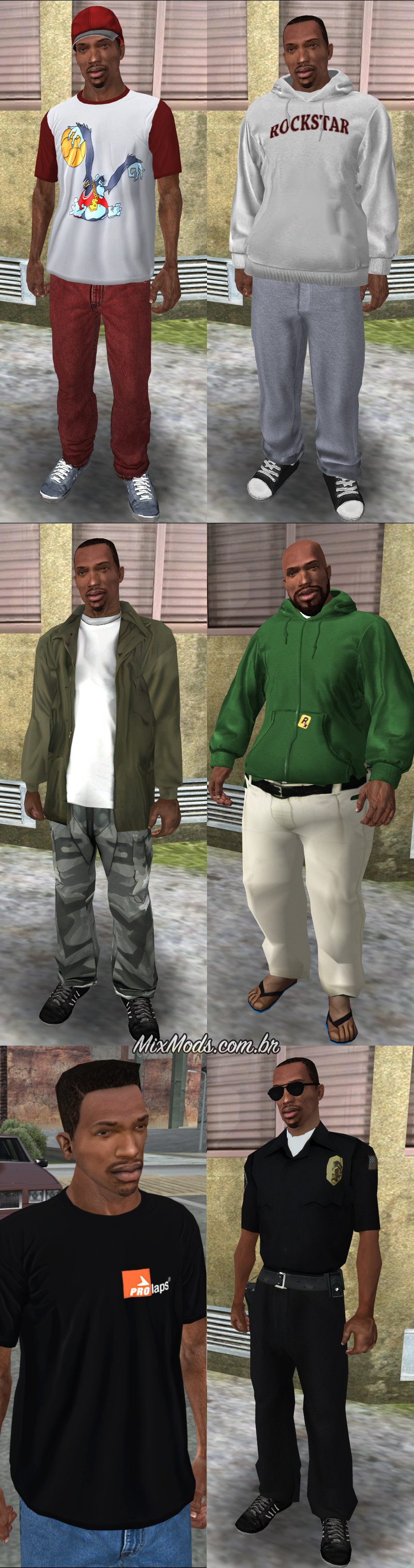 Mods GTA San Andreas: Mod Trocar de Roupa em Qualquer Lugar