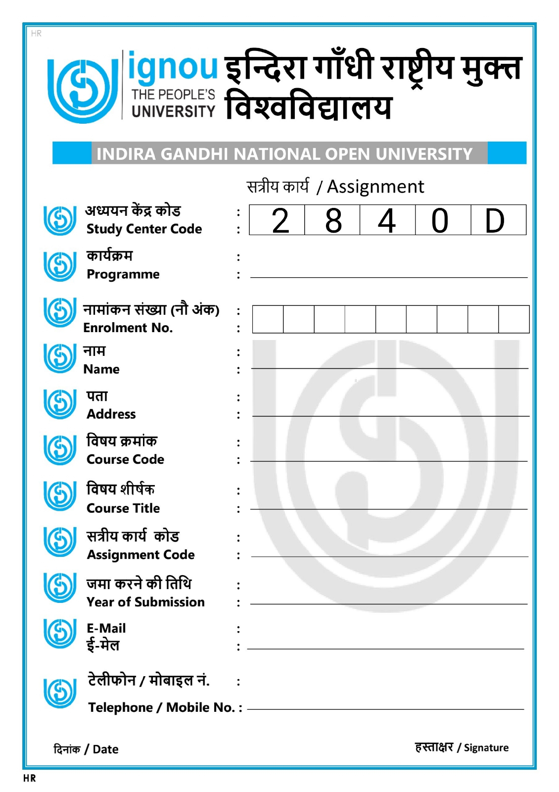 assignment marks in ignou
