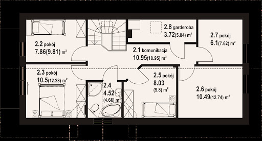 Jugów ag m - Rzut poddasza