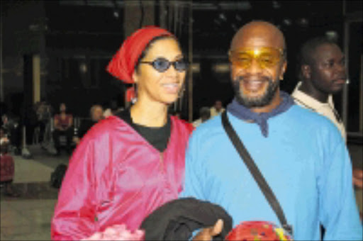 Linda and Cecil Womack on arrival at the OR Tambo International Airport last night. They will be performing in Sasolburg at the weekend . PIC: BAFANA MAHLANGU. 26/11/2008. © Sowetan.