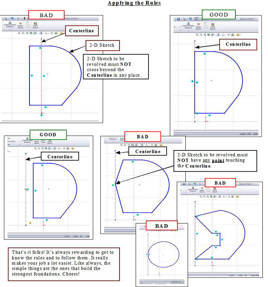 Cad Crusader Solidworks Tips 6 Revolve Feature Rules