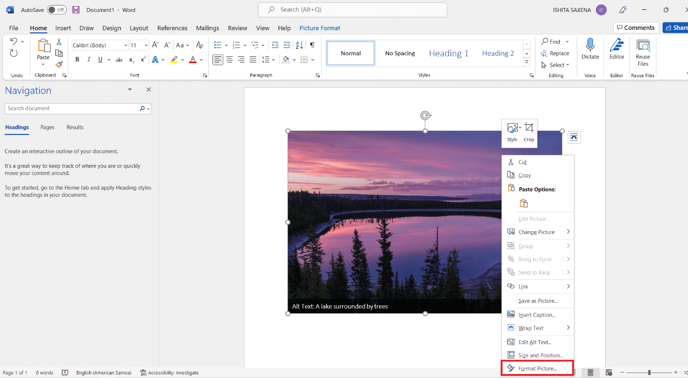 Optie Afbeelding opmaken.  hoe maak je een foto zwart-wit in paint windows 10