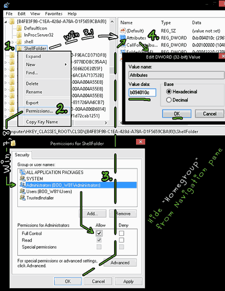 Hide Homegroup in Navigation Pane