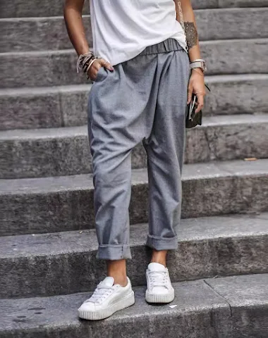 Women's Casual Pants with Pockets E - 1