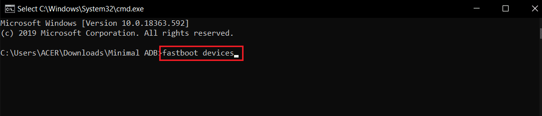 comando dei dispositivi fastboot in cmd o prompt dei comandi.  Cos'è HTC S-OFF