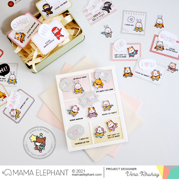 tiny ninja's  Mama elephant, Mama elephant cards, Mama elephant stamps