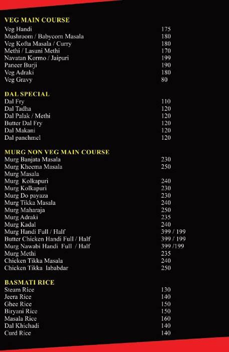 Megh Malhar Family Restaurants menu 