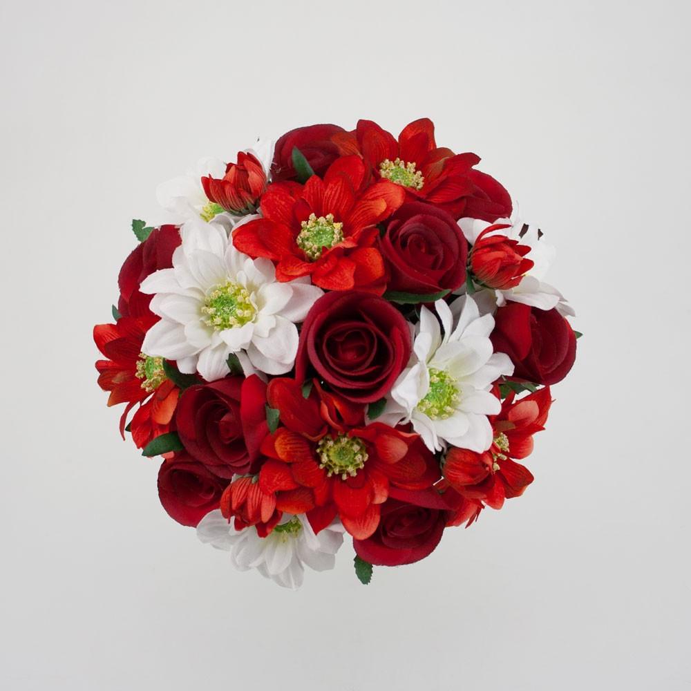 Red-Burgundy, White and Red Bridal Posy