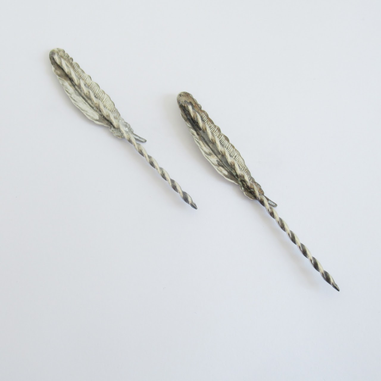 Sterling Silver Feather Cocktail Pick Set