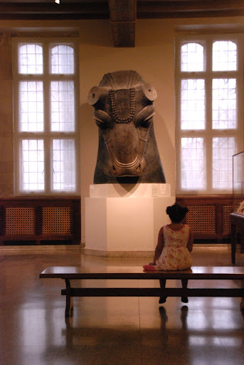 colossal statues from Persepolis, of polished black limestone